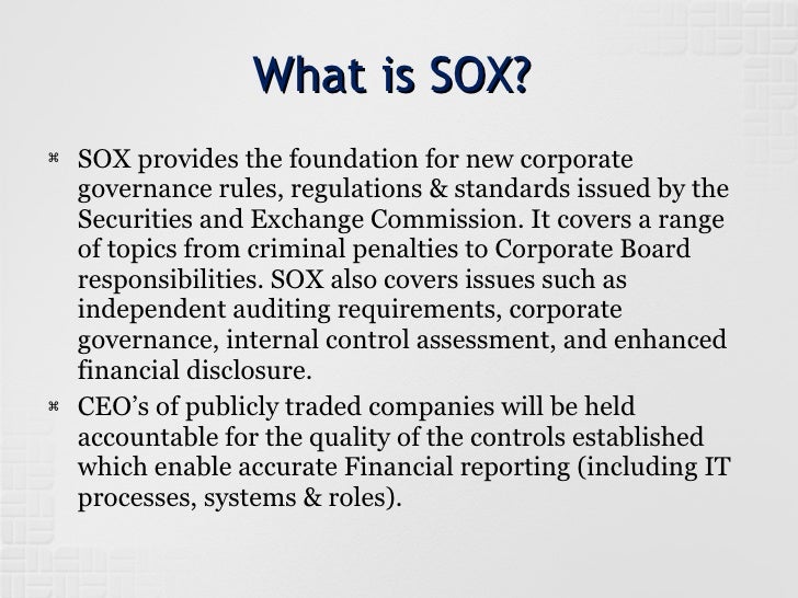 What is SOX compliance?