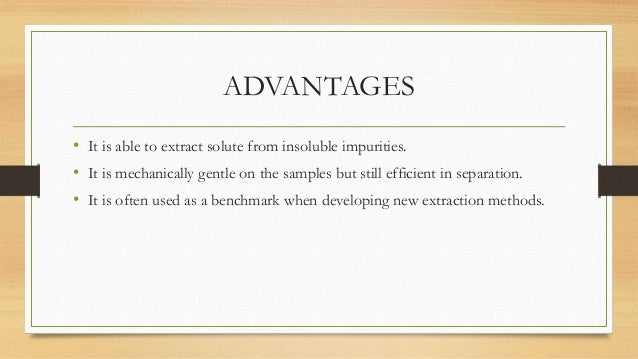 Soxhlet Apparatus Advantages And Disadvantages