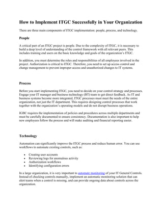 Sarbanes-Oxley (SOX) 404 ITGC Summary (2025) | PDF