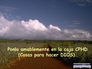 Ponla amablemente en la caja CPHD (Cosas para hacer DIOS).