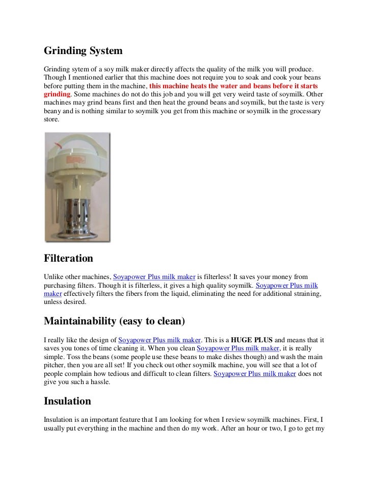 Soyapower Plus soy milk maker review