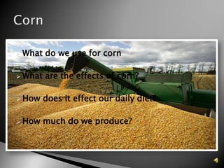 What do we use for corn 