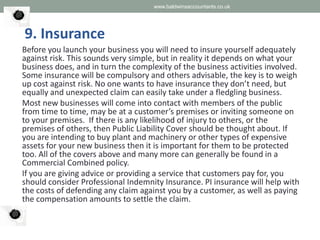 Before you launch your business you will need to insure yourself adequately
against risk. This sounds very simple, but in ...