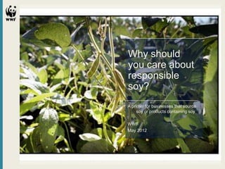Why should
you care about
responsible
soy?
A primer for businesses that source
     soy or products containing soy

WWF
May 2012
 