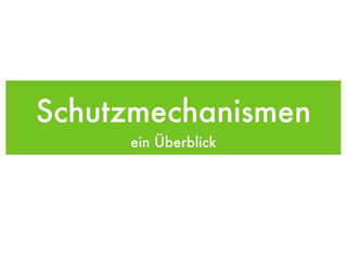 Schutzmechanismen ein Überblick 