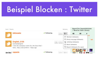 Beispiel Blocken : Twitter 