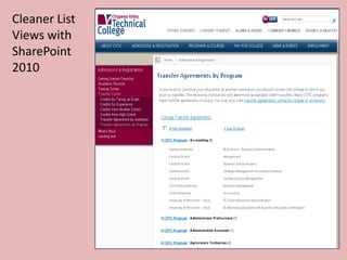Custom SharePoint applications integrated with BannerMain landing pageLots of great new features to jazz things upLot’s of free web parts for more options