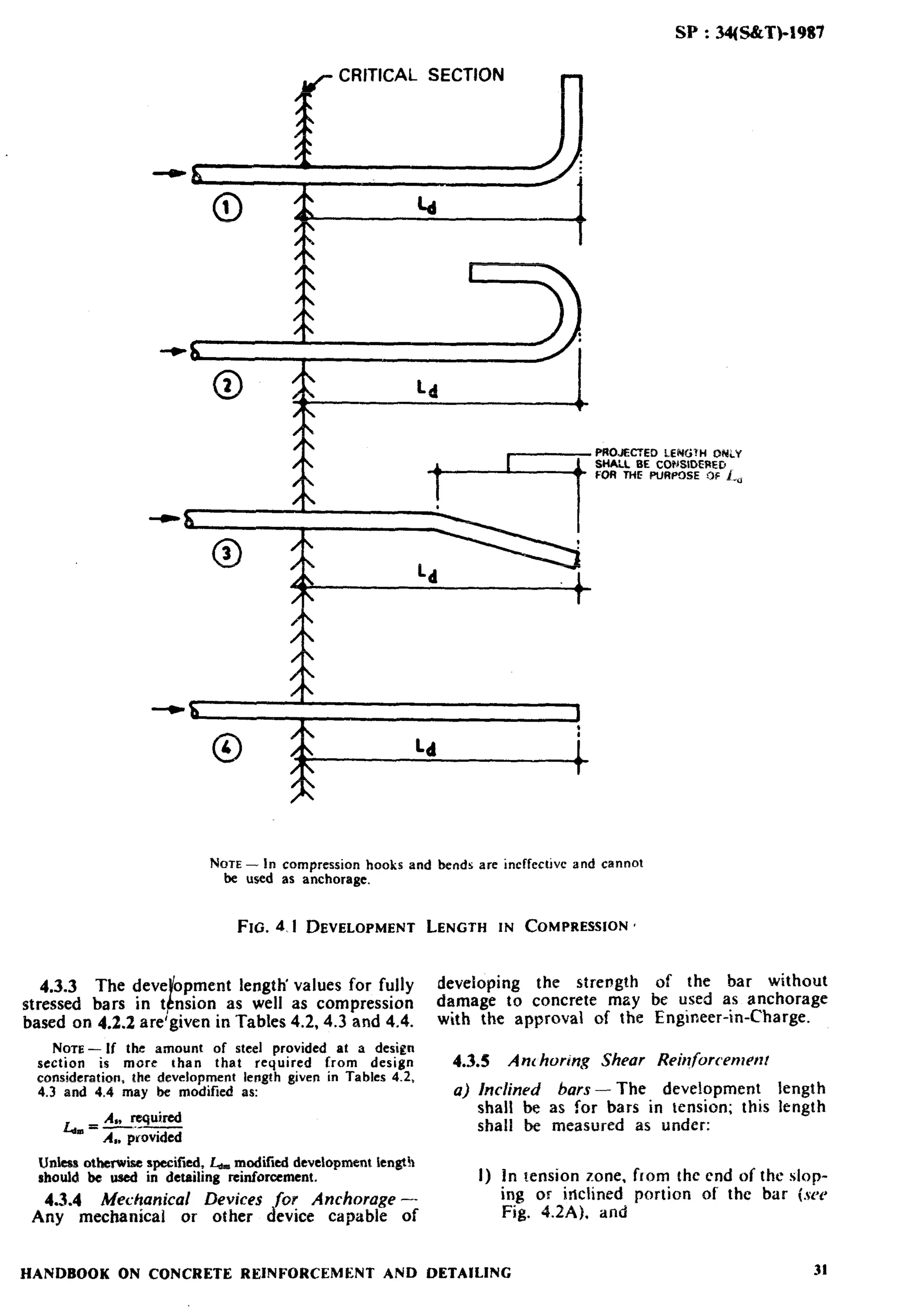 Sp 34-1987 handbook on reinforcement and detailing | PDF