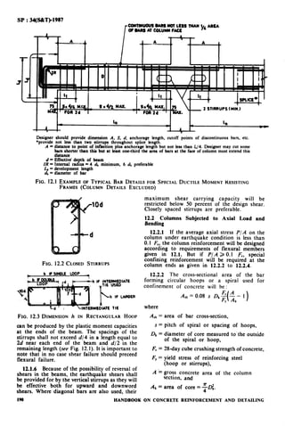 Sp34 Code Book Sp 34-1987 handbook on reinforcement and detailing | PDF