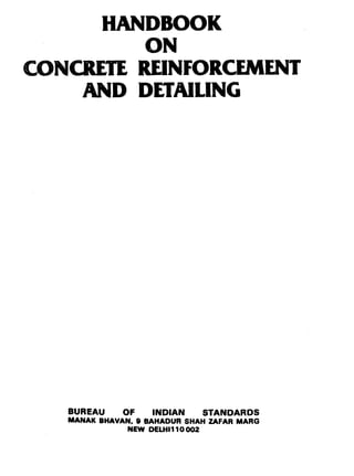 Sp34 Code Book Sp 34-1987 handbook on reinforcement and detailing | PDF