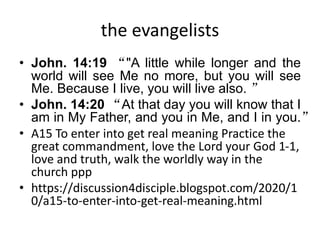 A285 fated,  The evangelists live by the gospel, the evangelists, Words come true, the words that come out of my mouth = the Bible, The thoughts of His heart are everlasting