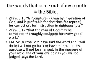 A285 fated,  The evangelists live by the gospel, the evangelists, Words come true, the words that come out of my mouth = the Bible, The thoughts of His heart are everlasting