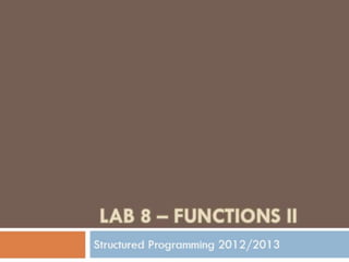 [Splab8]Functions II