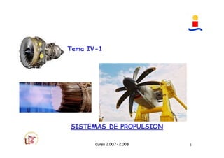 Curso 2.007÷2.008 1
SISTEMAS DE PROPULSION
Tema IV-1
 