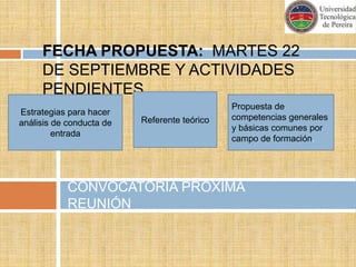 ACTIVIDADES VINCULADAS AL COMITÉ  TÉCNICOComité Técnico:José Germán López, Vicerrector AcadémicoWilson Arenas Valencia, Facultad de Ingeniería IndustrialGeudiel Peláez Arias, Vicerrectoría AcadémicaLuz Stella Restrepo Ferro, Facultad de Ingeniería IndustrialLina Isabel Velásquez Mejía, Vicerrectoría AcadémicaDiana Lucía Ovalle Monsalve, Vicerrectoría AcadémicaIfiatun Nieto Ramírez, Vicerrectoría Académica
