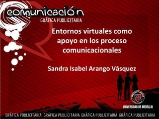 Entornos virtuales como apoyo en los proceso comunicacionales Sandra Isabel Arango Vásquez 