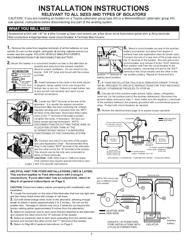 Surepower Diode Isolator Installation Instruction