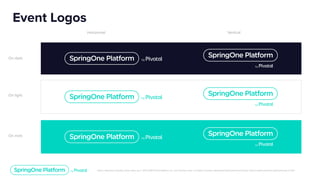 Unless otherwise indicated, these slides are © 2013-2019 Pivotal Software, Inc. and licensed under a Creative Commons Attribution-NonCommercial license: http://creativecommons.org/licenses/by-nc/3.0/
Event Logos
On dark
Horizontal Vertical
On light
On mint
 