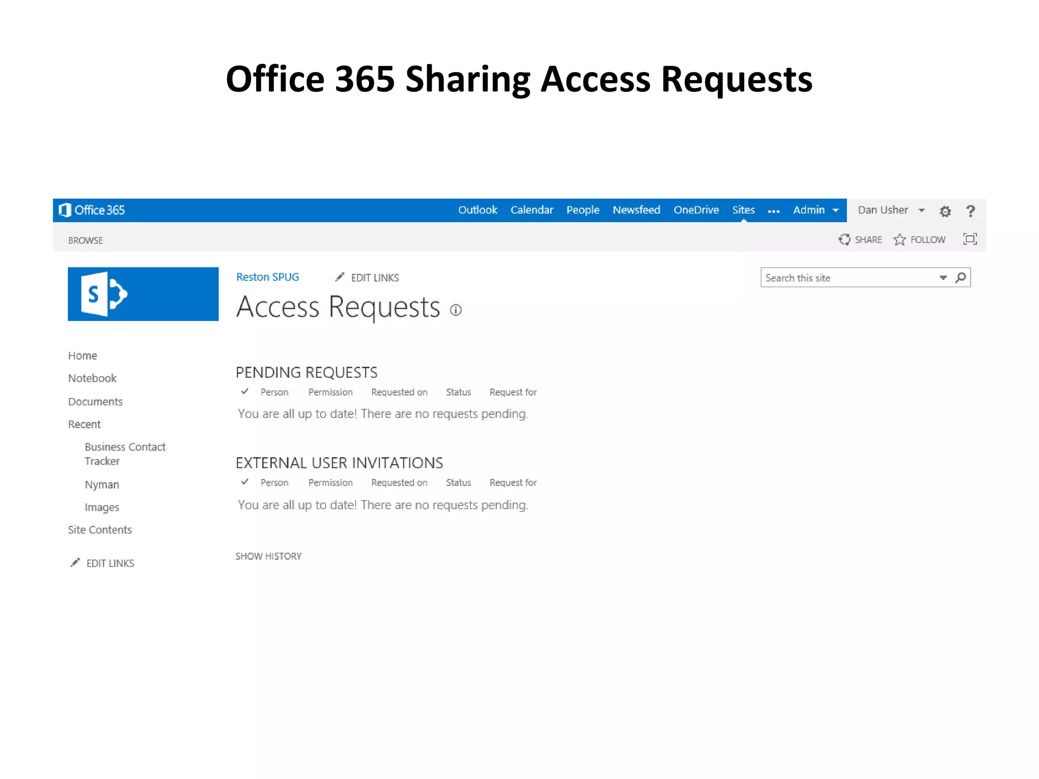 Office 365 Sharing Access Requests
 