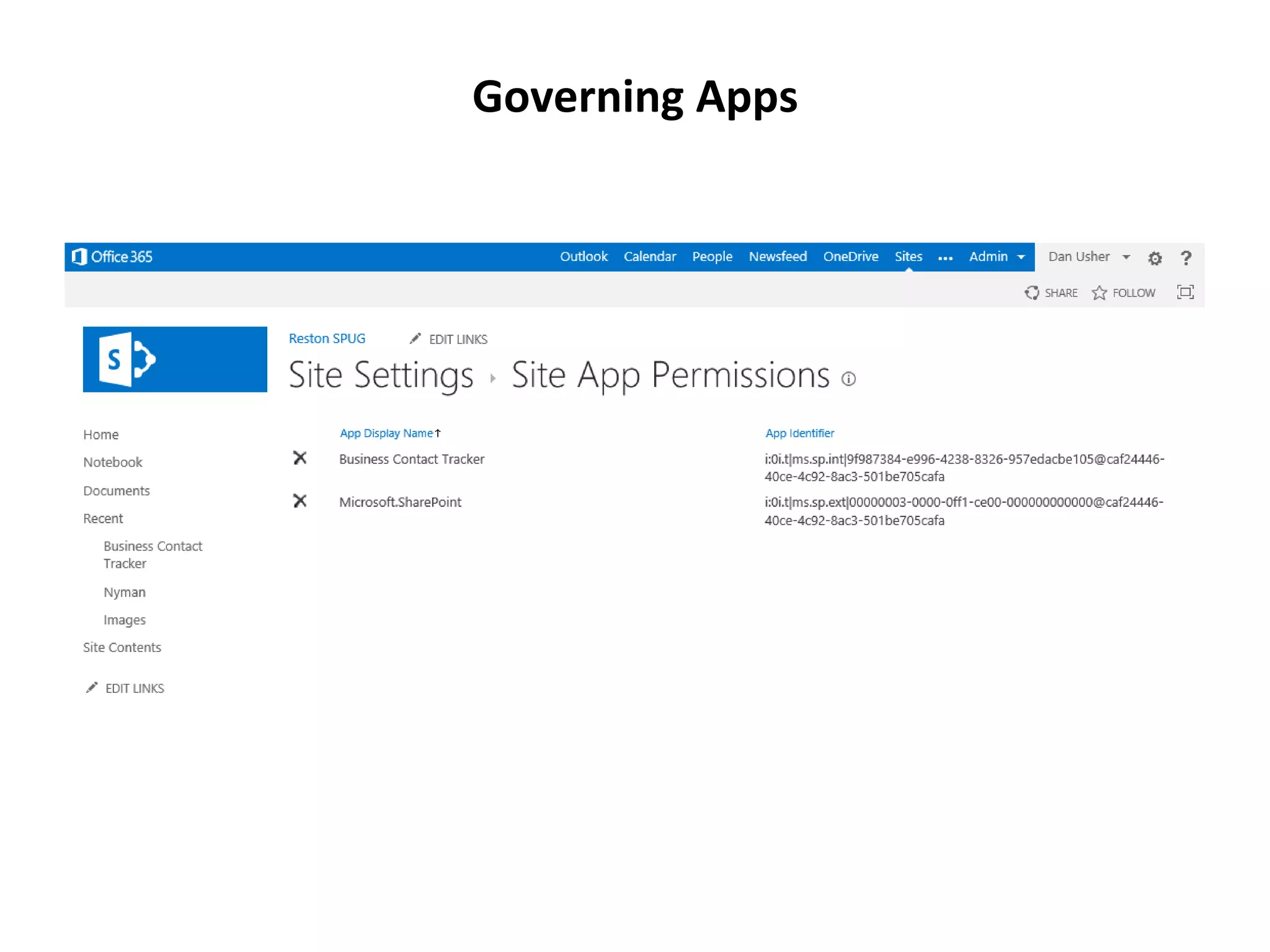Governing Apps
 