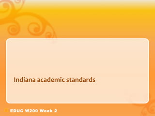 Indiana academic standards 