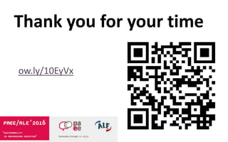 Thank you for your time
•ow.ly/10EyVx
 