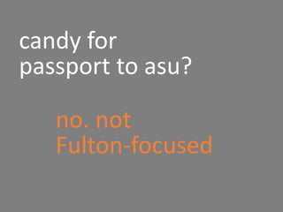 candy for
passport to asu?
no. not
Fulton-focused
 