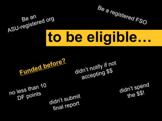 to be eligible…
 