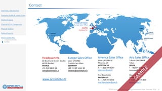 ©2018 by System Plus Consulting | Automotive Radar Overview 2018 31
Overview / Introduction
Company Profile & Supply Chain
Market Analysis
Physical & Cost Comparison
Physical Analysis
Related Reports
About System Plus
o Company services
o Contact
Contact
Headquarters
22 Boulevard Benoni Goullin
44200 Nantes
FRANCE
+33 2 40 18 09 16
sales@systemplus.fr
Europe Sales Office
Lizzie LEVENEZ
Frankfurt am Main
GERMANY
+49 151 23 54 41 82
llevenez@systemplus.fr
www.systemplus.fr
NANTES
Headquarter
FRANKFURT/MAIN
Europe Sales Office
LYON
YOLE HQ
TOKYO
YOLE KK
GREATER CHINA
YOLE
PHOENIX
YOLE Inc.
KOREA
YOLE
America Sales Office
Steve LAFERRIERE
Phoenix, AZ
WESTERN US
T : +1 310 600 8267
laferriere@yole.fr
Troy Blanchette
EASTERN US
T : +1 704 859 0456
troy.blanchette@yole.fr
Asia Sales Office
Takashi ONOZAWA
Tokyo
JAPAN
T : +81 804 371 4887
onozawa@yole.fr
Mavis WANG
TAIWAN
T :+886 979 336 809
wang@yole.fr
 