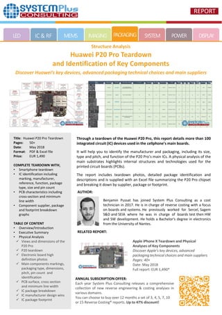 Huawei P20 Pro Teardown and Identification of Key Components report ...