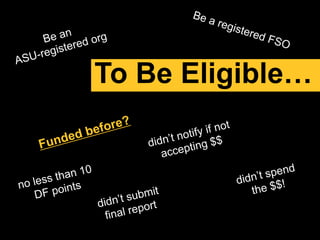 To Be Eligible…
 