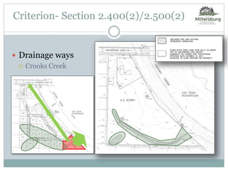 Criterion- Section 2.400(2)/2.500(2)
 Drainage ways
 Crooks Creek
 