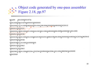 Object code generated by one-pass assembler
Figure 2.18, pp.97
 