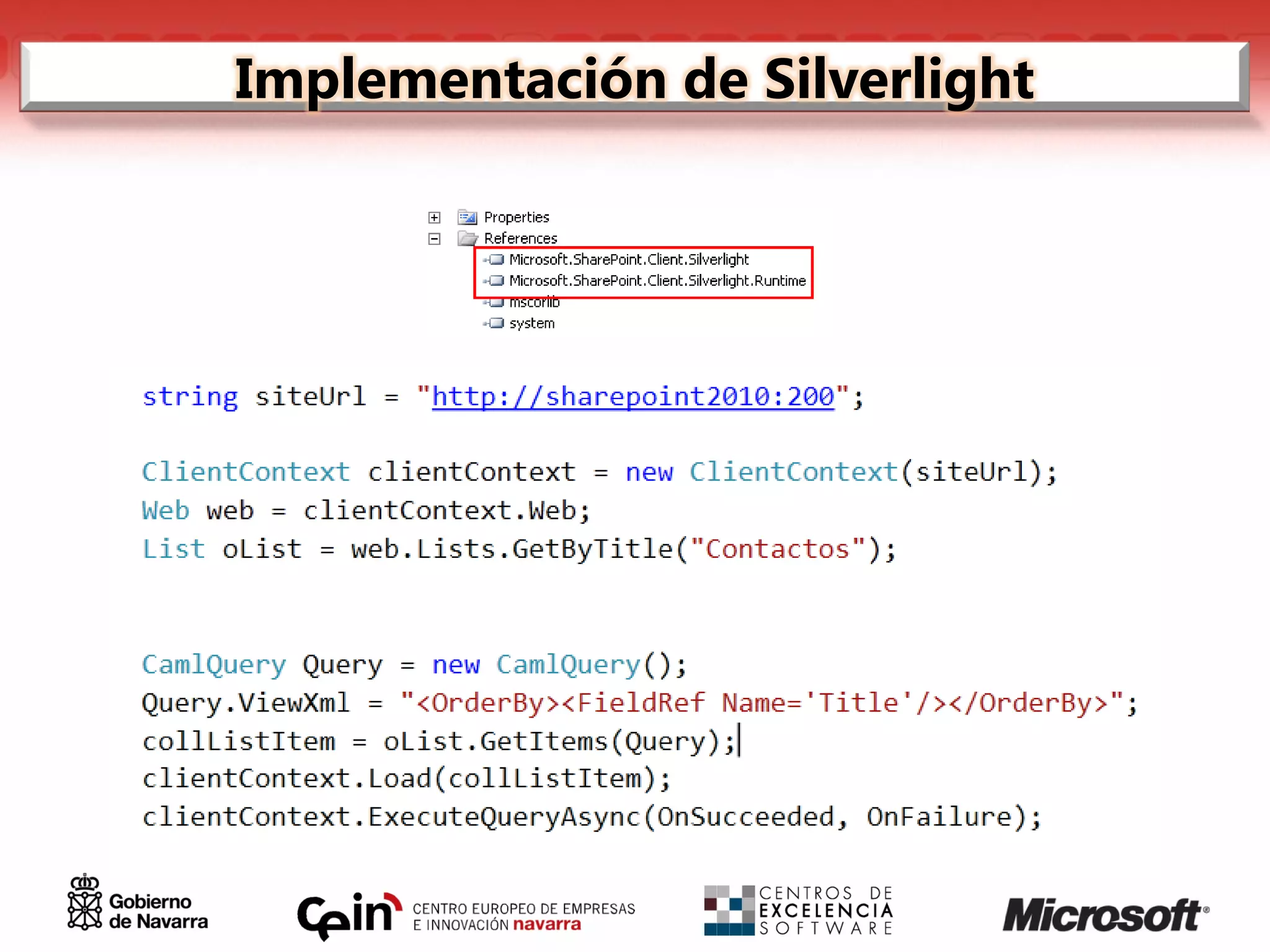 Implementación de Silverlight
 