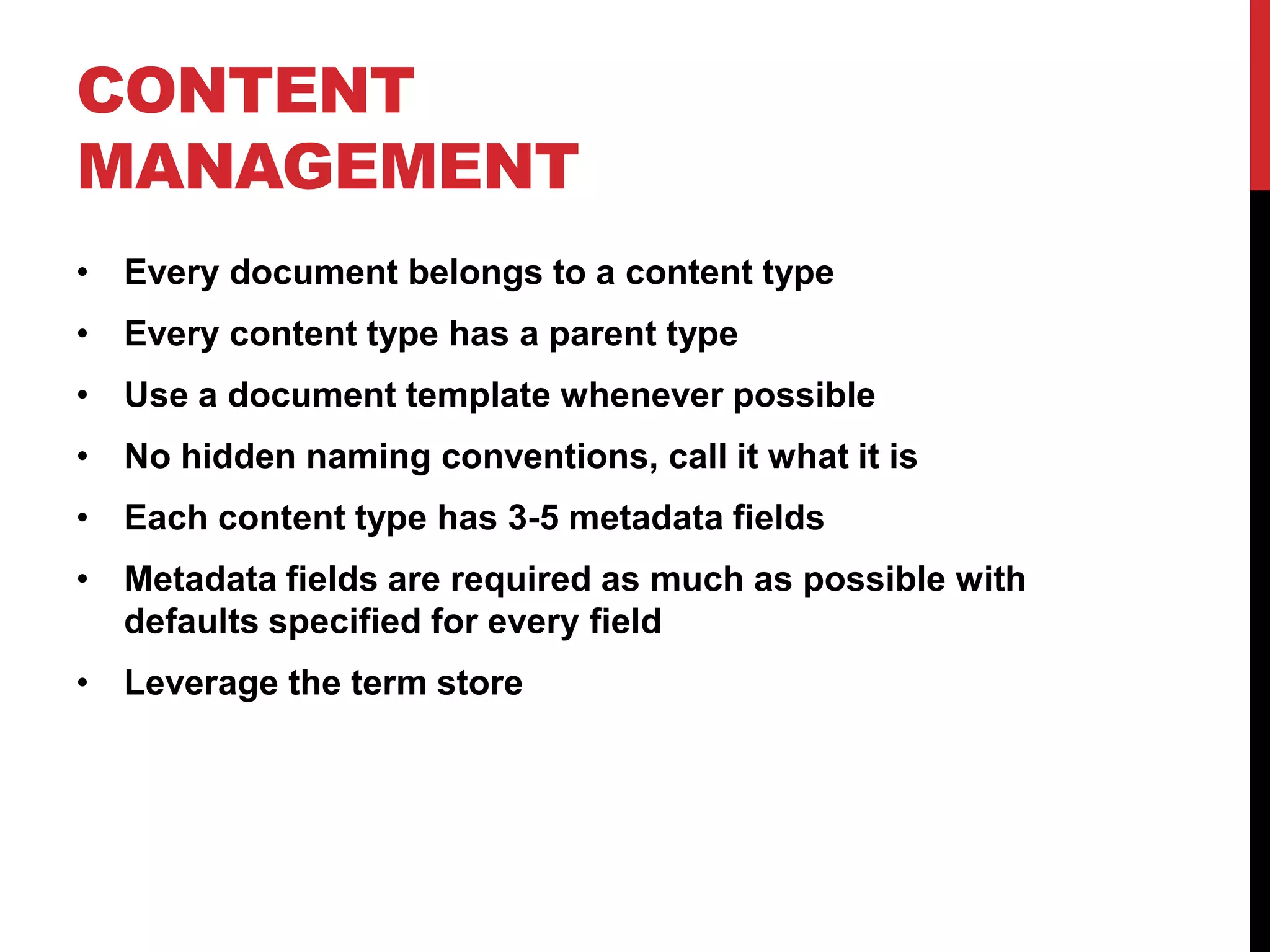 INFRASTRUCTURESmall FarmWindows Server 2008 R2, 64 bitSix-Core 2.8ghz (4 processors)Installed Memory: 10gbVirtualized Using VM Ware Clustered SQL Server 2008Two WFEs – one internal, one externalTwo Application Servers – CA/Query Reporting Services, Excel Services, etc.