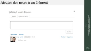 Listes
--------------------------------------------------------------
UtilisationdeSharepoint|ListesetContenu
©MostefaiMohahhedAmine2019
Ajouter des notes à un élément
24
 