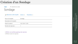 AutresTypesdeListes
--------------------------------------------------------------
UtilisationdeSharepoint|ListesetContenu
©MostefaiMohahhedAmine2019
Création d’un Sondage
52
 
