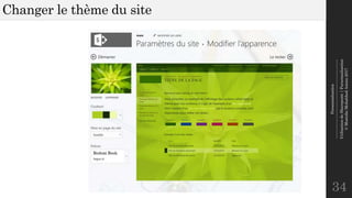 Personnalisation
--------------------------------------------------------------
UtilisationdeSharepoint|Personnalisation
©MostefaiMohahhedAmine2017
Changer le thème du site
34
 