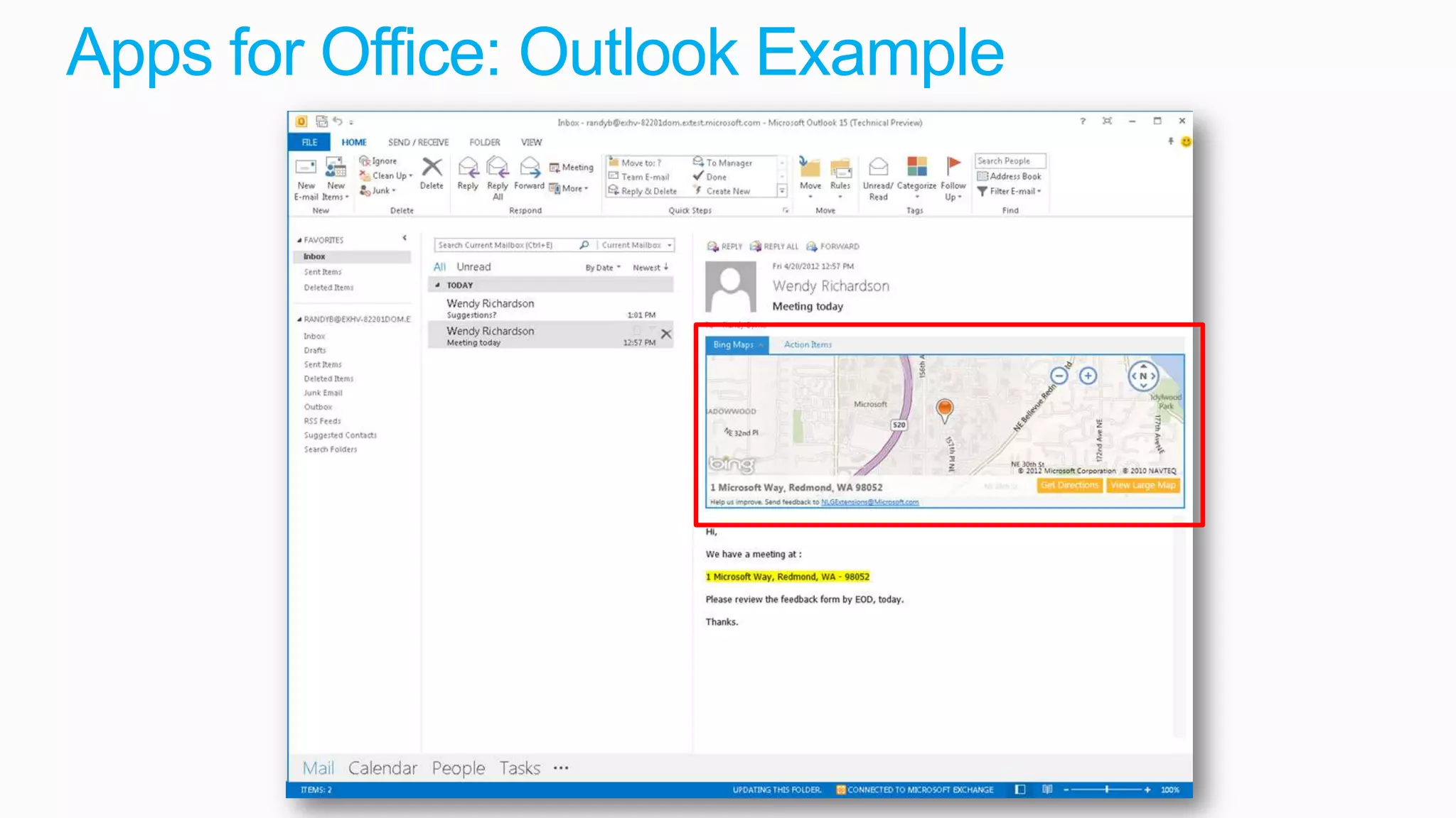 Apps for Office: Outlook Example
 