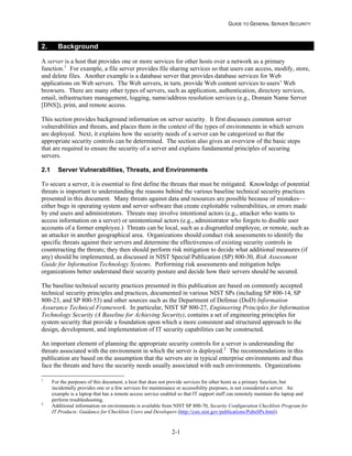 NIST Server Hardening Guide SP 800-123 | PDF