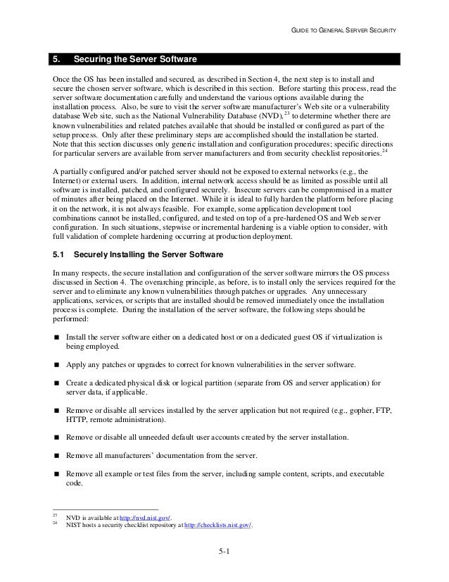 NIST Server Hardening Guide SP 800123
