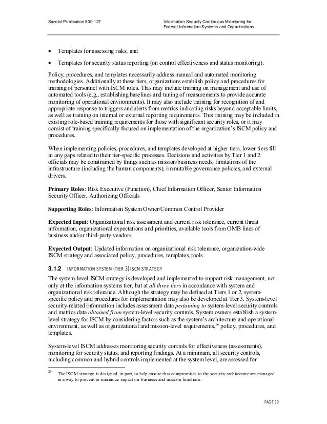 Nist Sp 800 137 Information Security Continuous Monitoring Iscm Configuration Management Plan Template Nist