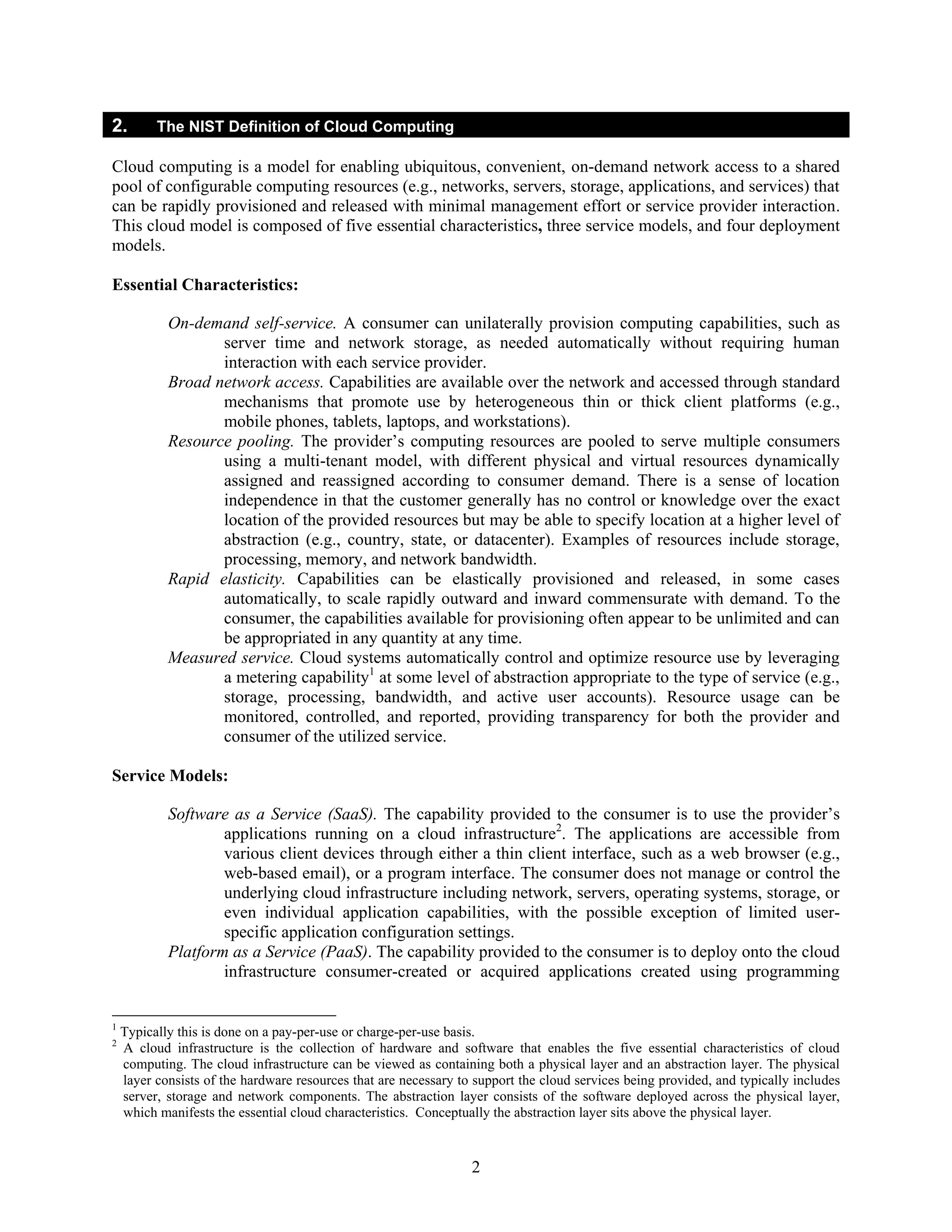 Nist definition of cloud computing pdf