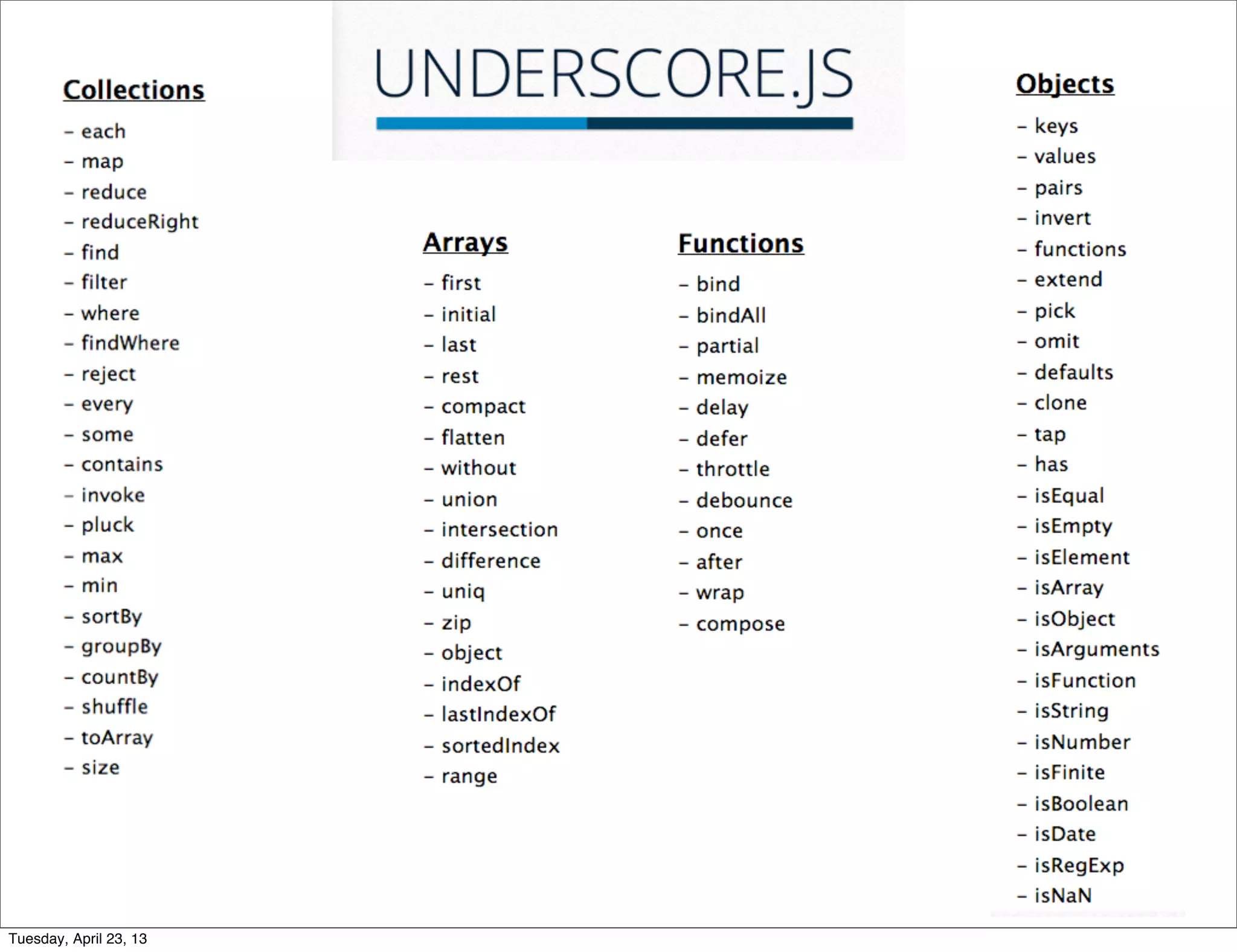 Tuesday, April 23, 13
 