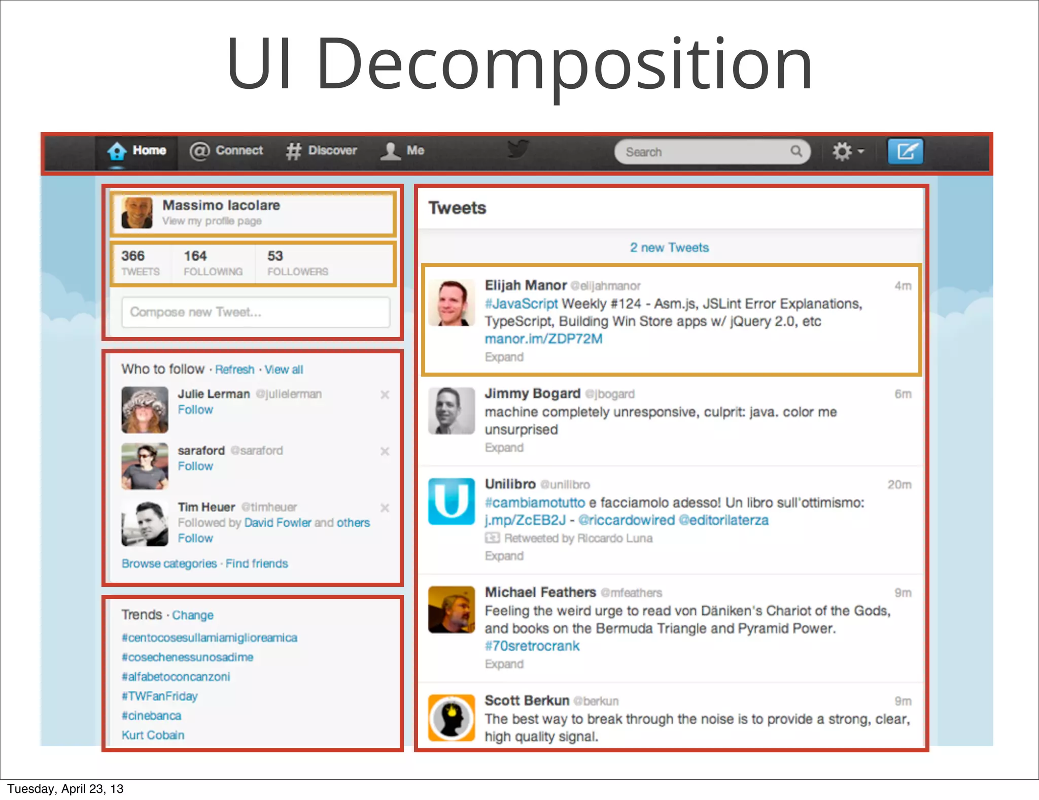 UI Decomposition
Tuesday, April 23, 13
 