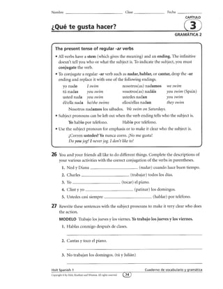 Spa1 wkbk chap 03 | PDF