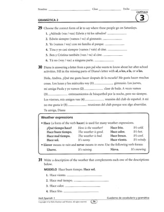 Spa1 wkbk chap 03 | PDF