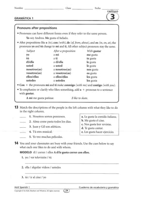 Spa1 wkbk chap 03 | PDF