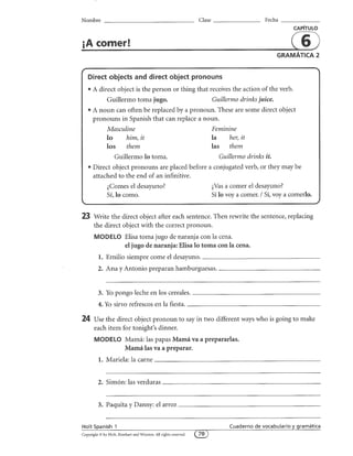 Spa1 wkbk chap 06 | PDF