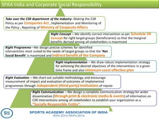 SPAA India and Corporate Social Responsibility
 